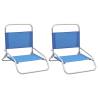 Folding Beach Chairs 2 pcs - Blue Fabric | HipoMarket