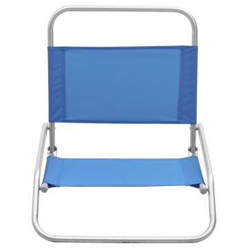 Folding Beach Chairs 2 pcs - Blue Fabric | HipoMarket