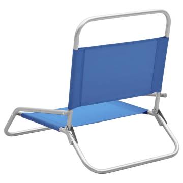 Folding Beach Chairs 2 pcs - Blue Fabric | HipoMarket