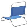 Folding Beach Chairs 2 pcs - Blue Fabric | HipoMarket