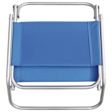 Folding Beach Chairs 2 pcs - Blue Fabric | HipoMarket