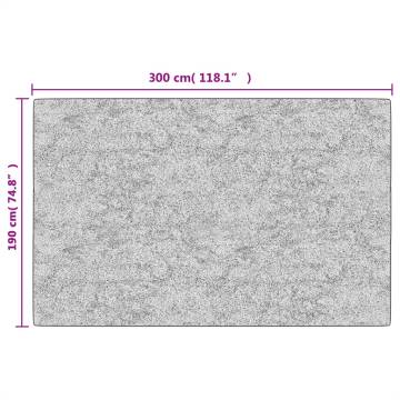 Washable Grey Rug 190x300 cm - Anti-Slip & Durable | Hipomarket