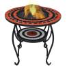 Mosaic Fire Pit Table Terracotta and White 68 cm Ceramic Colour terracotta and white 