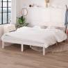 Bed Frame White Solid Wood Pine 135x190 cm Double Colour white Size 135 x 190 cm 