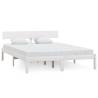 White Solid Wood Pine Bed Frame 135x190 cm - Modern Comfort