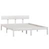 White Solid Wood Pine Bed Frame 135x190 cm - Modern Comfort