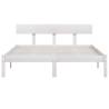 White Solid Wood Pine Bed Frame 135x190 cm - Modern Comfort