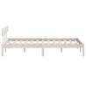 White Solid Wood Pine Bed Frame 135x190 cm - Modern Comfort