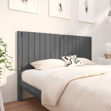 Stylish Grey Bed Headboard 155.5x4x100 cm | Solid Pine