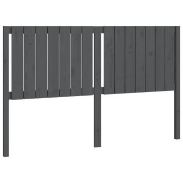 Stylish Grey Bed Headboard 155.5x4x100 cm | Solid Pine