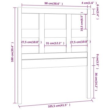 Bed Headboard 105.5x4x100 cm Solid Pine - Rustic Charm