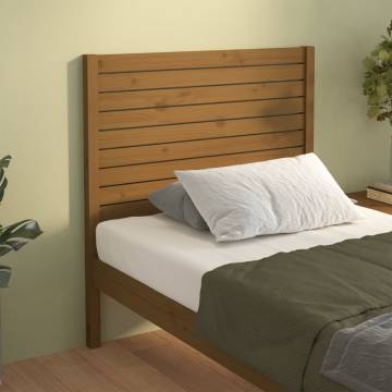 Solid Wood Pine Bed Headboard - Honey Brown 81x4x100 cm