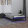 LED Bed Frame Grey 75x190 cm - Small Single Solid Wood