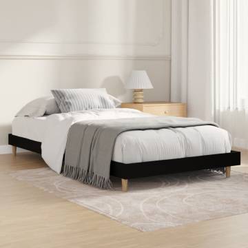 Black Bed Frame 100x200 cm - Engineered Wood for Better Sleep