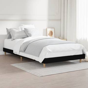 Black Bed Frame 100x200 cm - Engineered Wood for Better Sleep