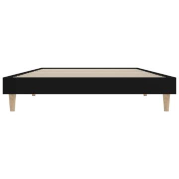 Black Bed Frame 100x200 cm - Engineered Wood for Better Sleep