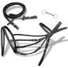 Leather Flash Bridle with Reins and Bit Black Cob Colour black Suitable for cob 