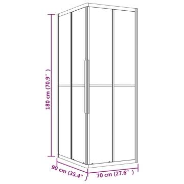 Shower Cabin Frosted ESG 90x70x180 cm - Black