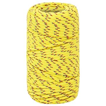 Yellow 2mm 250m Polypropylene Boat Rope - Durable & Versatile