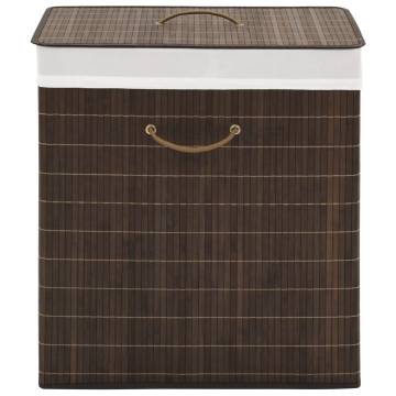 Bamboo Laundry Bin Rectangular Dark Brown - Hipo Market