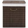 Bamboo Laundry Bin Rectangular Dark Brown Colour dark brown Size 40 x 30 x 60 cm Quantity in Package 1 