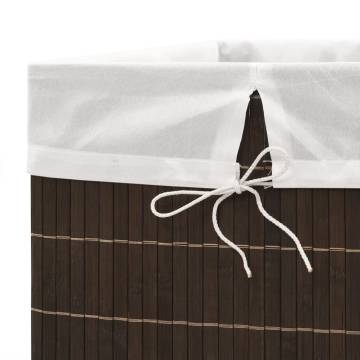 Bamboo Laundry Bin Rectangular Dark Brown - Hipo Market