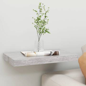 Concrete Grey Floating Wall Shelf - 40x23x3.8 cm