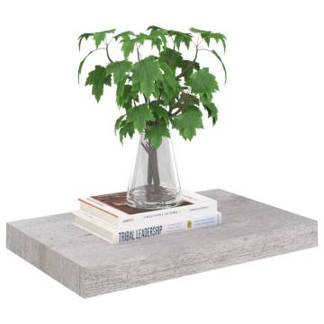 Concrete Grey Floating Wall Shelf - 40x23x3.8 cm