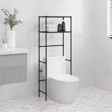 2-Tier Black Storage Rack Over Toilet - Space Saver Solution