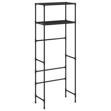 2-Tier Black Storage Rack Over Toilet - Space Saver Solution