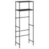 2-Tier Black Storage Rack Over Toilet - Space Saver Solution