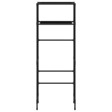 2-Tier Black Storage Rack Over Toilet - Space Saver Solution