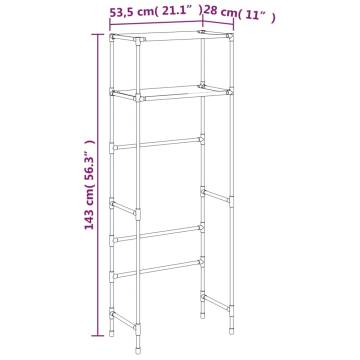 2-Tier Black Storage Rack Over Toilet - Space Saver Solution