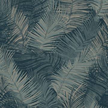 DUTCH WALLCOVERINGS Palm Petrol Blue Wallpaper | Hipomarket