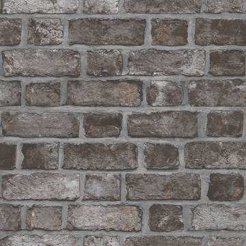 Noordwand Homestyle Brick Wall Wallpaper - Black & Grey