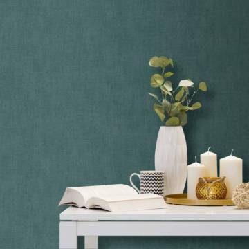 DUTCH WALLCOVERINGS Plain Green Wallpaper | High-Quality Decor