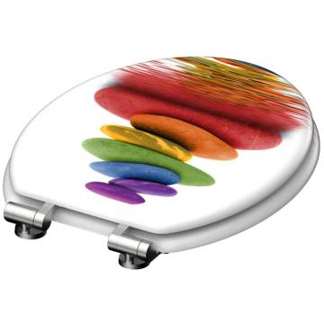 SCHÜTTE Colorful Stones Soft-Close Toilet Seat - Comfortable & Durabl