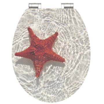 SCHÜTTE High Gloss Soft-Close Toilet Seat - Red Starfish