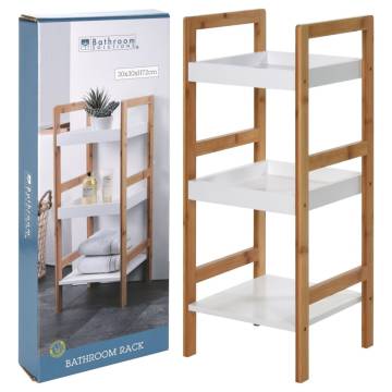 Bathroom Solutions Storage Rack - 3 Shelves MDF & Bamboo