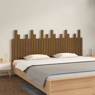 Elegant Honey Brown Wall Headboard - Solid Pine Wood 185x3x80 cm