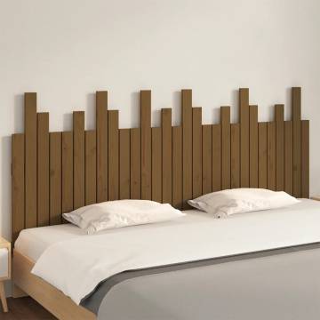 Elegant Honey Brown Wall Headboard - Solid Pine Wood 185x3x80 cm