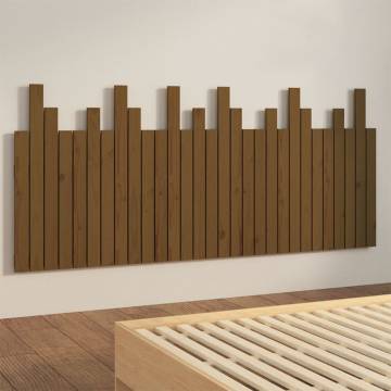 Elegant Honey Brown Wall Headboard - Solid Pine Wood 185x3x80 cm