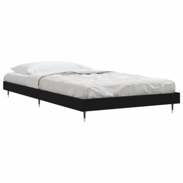 Durable Black Bed Frame 100x200 cm | Engineered Wood Design