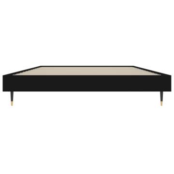 Durable Black Bed Frame 100x200 cm | Engineered Wood Design