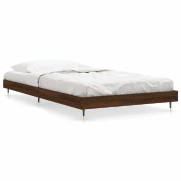 Brown Oak Bed Frame 100x200 cm - Durable Engineered Wood