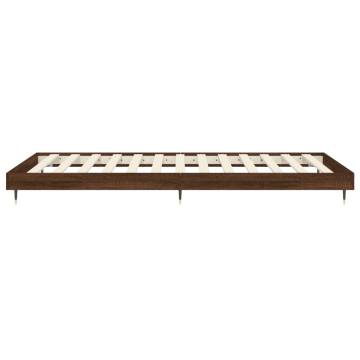 Brown Oak Bed Frame 100x200 cm - Durable Engineered Wood