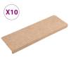 10 pcs Brown Needle Punch Stair Mats - Slip Resistant & Washable