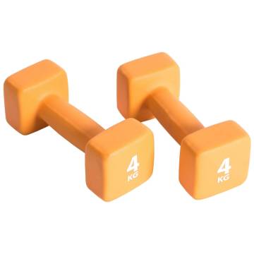 Pure2Improve 2x4 kg Neoprene Dumbbell Set - Orange