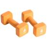 Pure2Improve 2x4 kg Neoprene Dumbbell Set - Orange