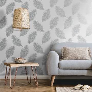 DUTCH WALLCOVERINGS Fawning Feather Light Grey Wallpaper